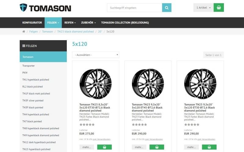 Tomason Online-Shop